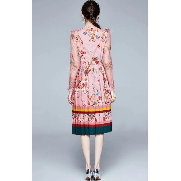 Keinmay Floral coquette pleated dress - Picture 2 of 12